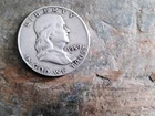 1959D Franklin Half Dollar very good condition, nice detail.  Rim damage