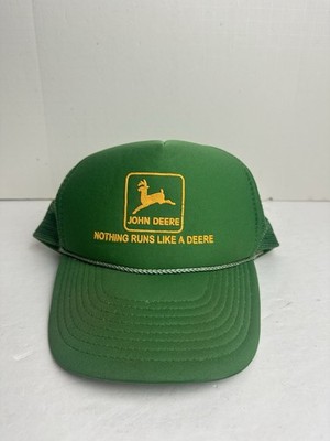 Vintage John Deere Snapback Trucker Hat Cap Green Mesh Back 70s 80s Logo Nissun