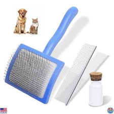 3-Pack Slicker Brush Set for Dogs & Cats - Ideal for Shedding & Hair Removal
