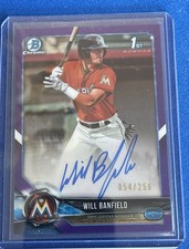 2018 Bowman Chrome Draft Pick Autographs Will Banfield #CDA-WB Purple 54/250