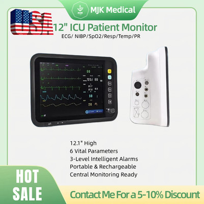 12 Inch ICU Multiparameter Patient Monitor with ECG NIBP SpO2 Resp Temp PR