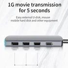 6 In 1 USB HUB Adapter Type C to USB 3.0 4K HDMI 3.5mm PD Port USB Splitter
