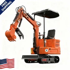 Free Shipping 13.5HP 1 TON Mini Excavator B&S EPA Engine Hydraulic Thumb Digger