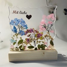 LED Lampe mit echtem Pusteblume personalisierbar Geschenk