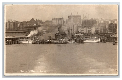 #ad #ad RPPC Steamers at SEATTLE WATERFRONT Steam fire boat $29.99