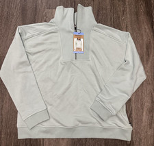 Eddie Bauer Quarter Zip Pullover Womens Large Turquoise Collared Sweatshirt New