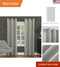 All-Season Blackout Grommet Curtain 40" x 63" in Silver Gray - Energy Efficient