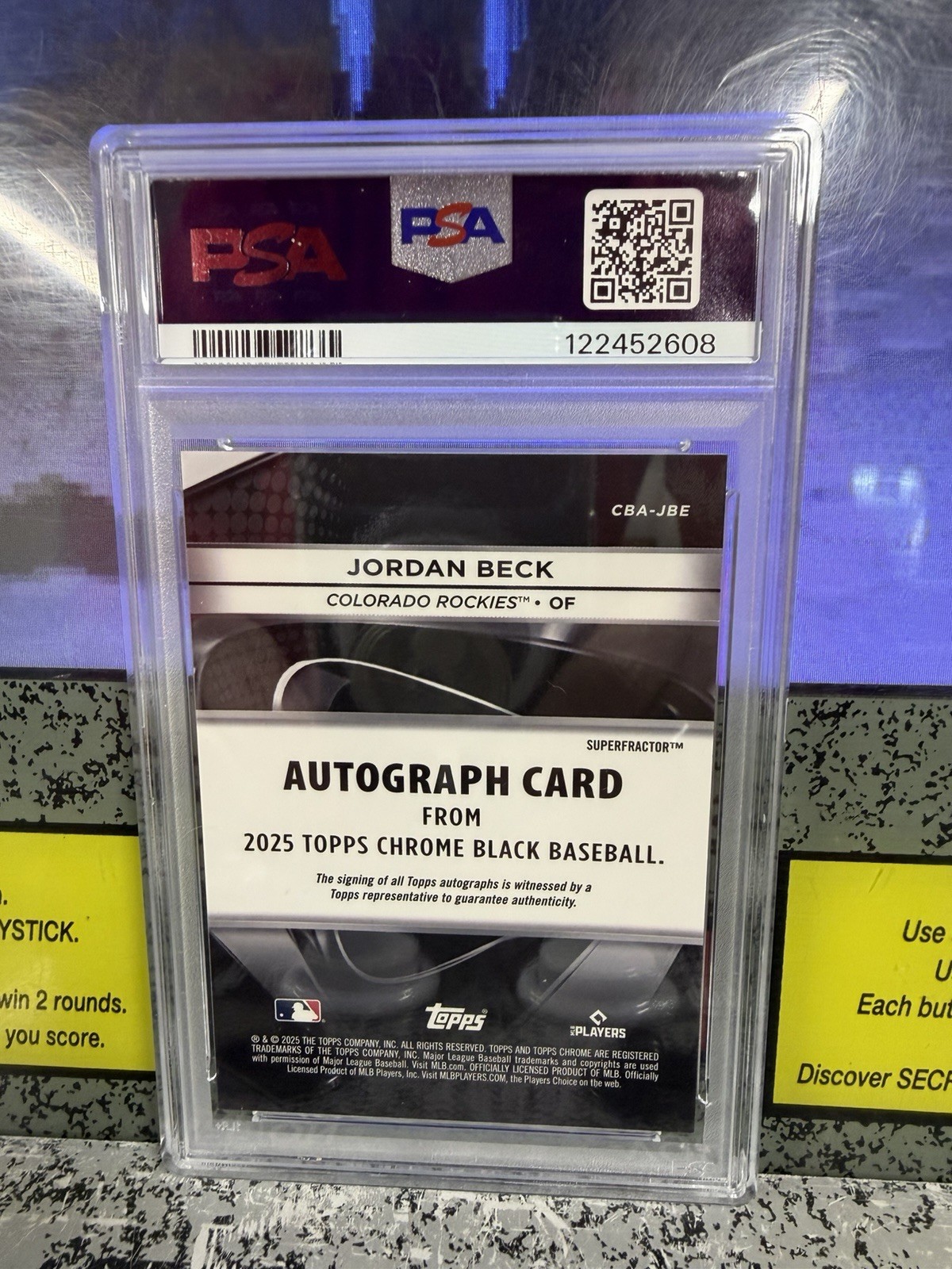 2025 Topps Chrome Black Jordan Beck Superfractor Autograph Auto 1/1 PSA 8 NM-MT view 5