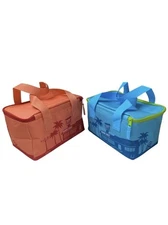 Trader Joe’s Mini Insulated Tote Bag Set of 2 – Peach & Blue Small Lunch Cooler