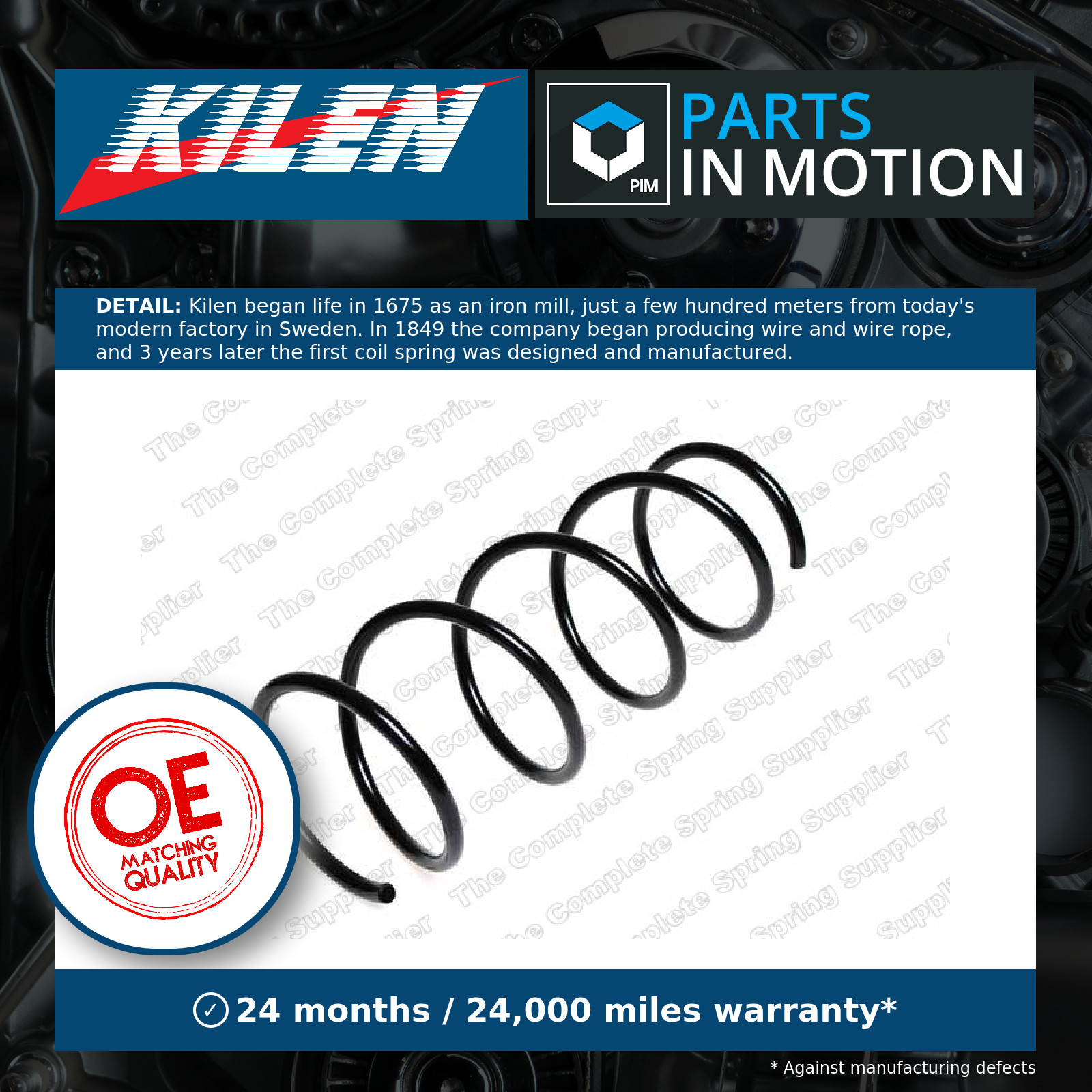 Coil Spring Front 13394 Kilen Suspension 1121912 1107064 Top Quality Guaranteed