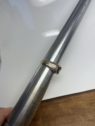 Herrenring natürlicher echter Granat und Diamant 10 Karat Gelbgold Größe 11 - Bild 3 von 8