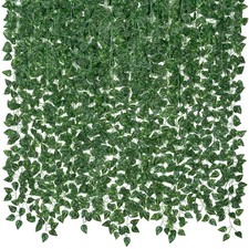 CQURE 14 Pack 98Ft Artificial Ivy Garland, Fake Vines UV 98 feet, Green