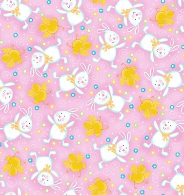 Easter Fabric A Joyful Easter Chicks and Bunnies From Quilting Treasures