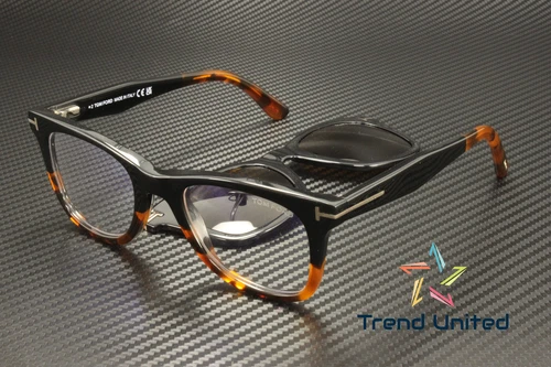 s-l500 Tom Ford FT5970 B 005 BB Black Other 50 mm Men's Eyeglasses Clip On Sunglasses