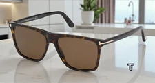 TOM FORD Fletcher FT0832 52H Havana Brown Polarized Plastic 57 Men's Sunglasses