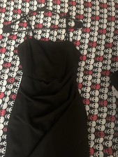 Windsor Black Sweetheart Strappy Satin Bodycon Mini Dress Size S Zip