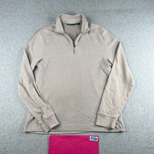 Perry Ellis Sweater 1/4 Zip Gray KNit Casual Long Sleeve Pullover Mens
