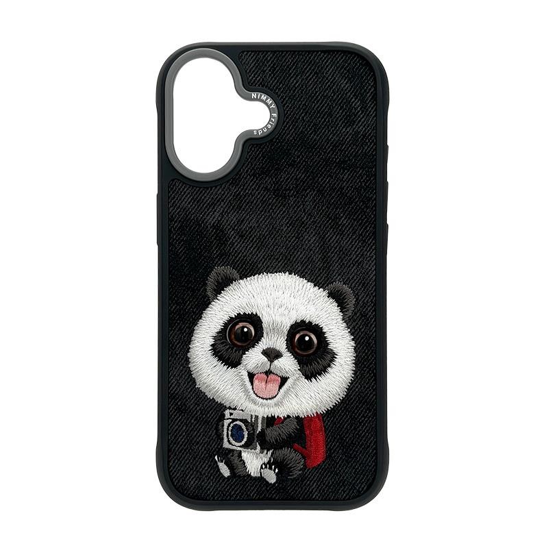 Nimmy Big Eye Cute Pet Travel Panda Case with MagSF for iPhone 17  Black Grey