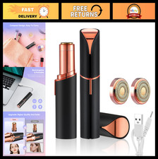 Women's Facial Hair Remover - USB Rechargeable, LED Light, 2 Replacement Heads,