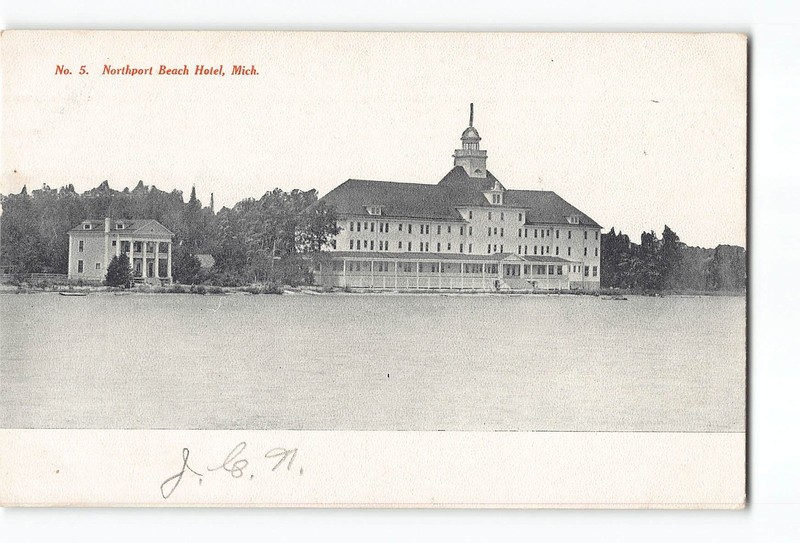 Northport Michigan MI Postcard 1907-1915 Northport Beach Hotel
