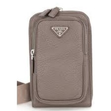 Prada Mens Vitello Daino Bambu Leather Phone ...