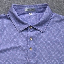 Peter Millar Summer Comfort Polo Shirt Mens Extra Large Pink All Over Print Golf
