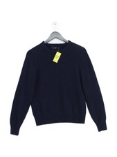 J. Crew Men's Jumper S Blue 100 Wool Crew Neck Pullover