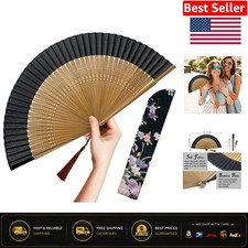 Lightweight Silk and Bamboo Hand Fan - Perfect for Weddings and Parties