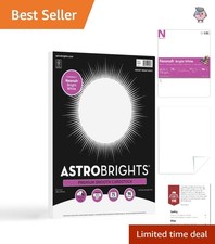 Astrobrights Bright White Cardstock, 8.5" x 11", 65 lb, 96 Brightness, 75 Sheets