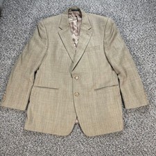 Lauren Ralph Lauren Men 44R Tan Herringbone Silk Wool Blazer Sport Coat 2 Button