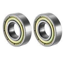 2Pcs 10x22x6mm Deep Groove Ball Bearings Double Shield High Carbon Steel