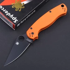 Military Outdoor Survival Knife Folding Blade Camping Knives Orange G10 Handle
