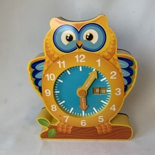 Mindware Owl Clock - Tell Time and Chalkboard Wood Educational Toy