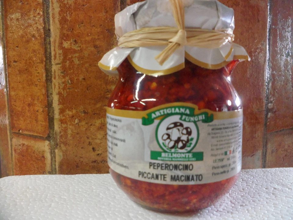 PEPERONCINO PICCANTE MACINATO CALABRESE 5 VASETTI 314 ML OLIO OLIVA ARTIGIANALE