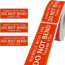 50pc Do Not Bend Handle With Care 1x3" Stickers Packaging Box Mailing Labels
