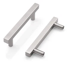 Cabinet Handles Stainless Steel 3-1/2inch 90mm Hole Centers Square T Bar