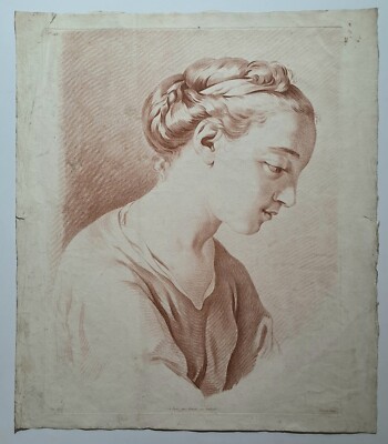 Louis-Martin BONNET-[women's bust]. 18th century.