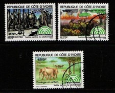 Ivory Coast Cote D'Ivoire 1983 Ecology in Action SG779-81 Used