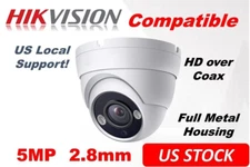 5MP Analog TVI AHD CVI Coax BNC Eyeball Camera 2.8mm Ⲏіkvіsіon Compatible