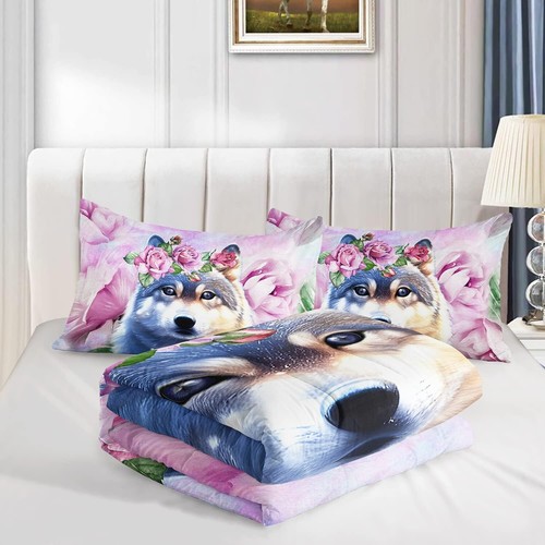 Fade-Resistant Wild Animal Comforter Set - Queen with 2 Pillowcases for Teens - Picture 9 of 9