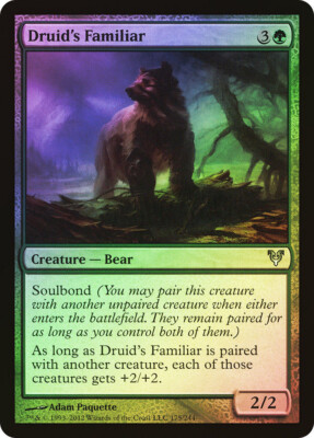 MTG FOIL Druid's Familiar  - Avacyn Restored #175