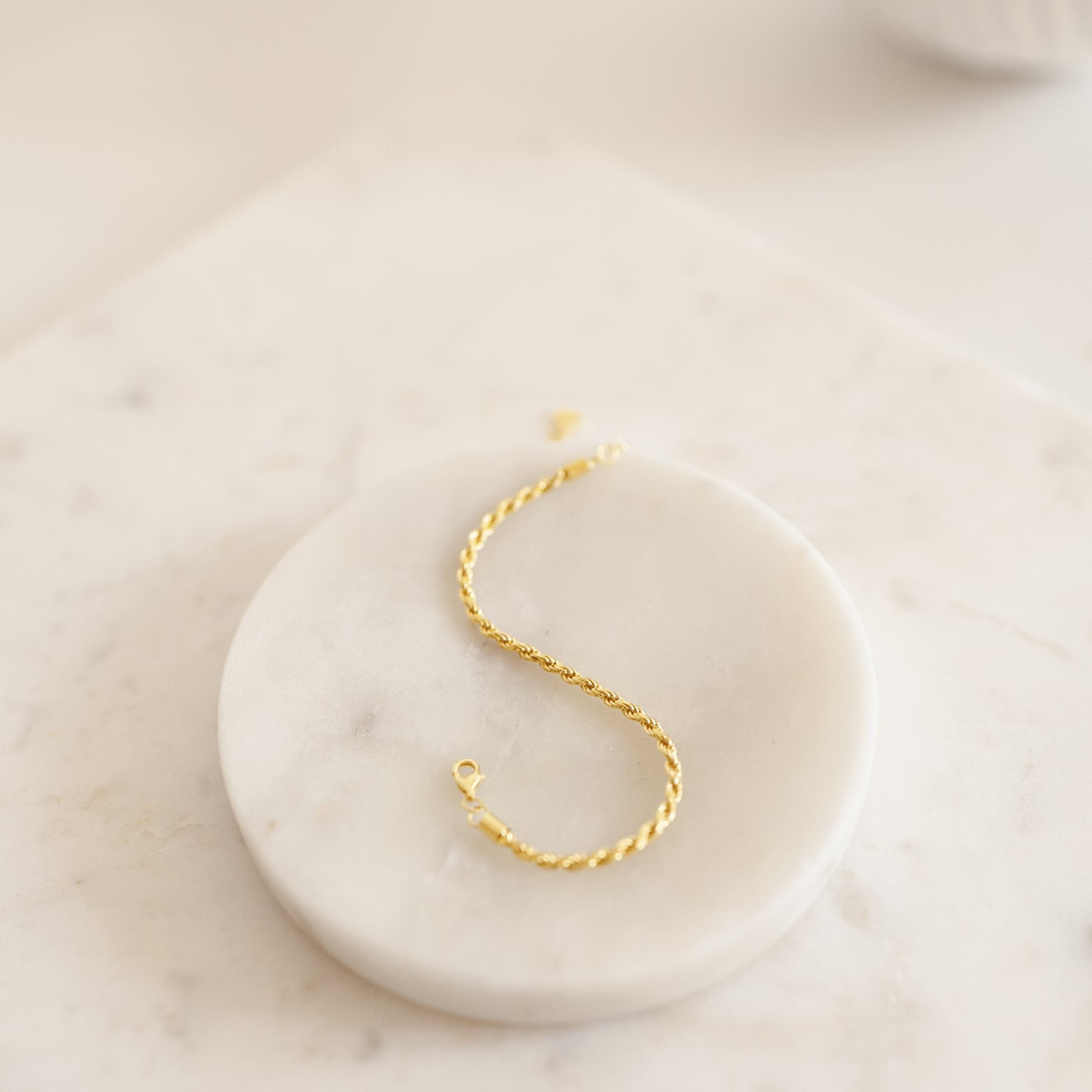 Brazalete de cadena de cuerda gruesa para mujer cadena de regalo pulsera enchapado en oro amarillo 14K