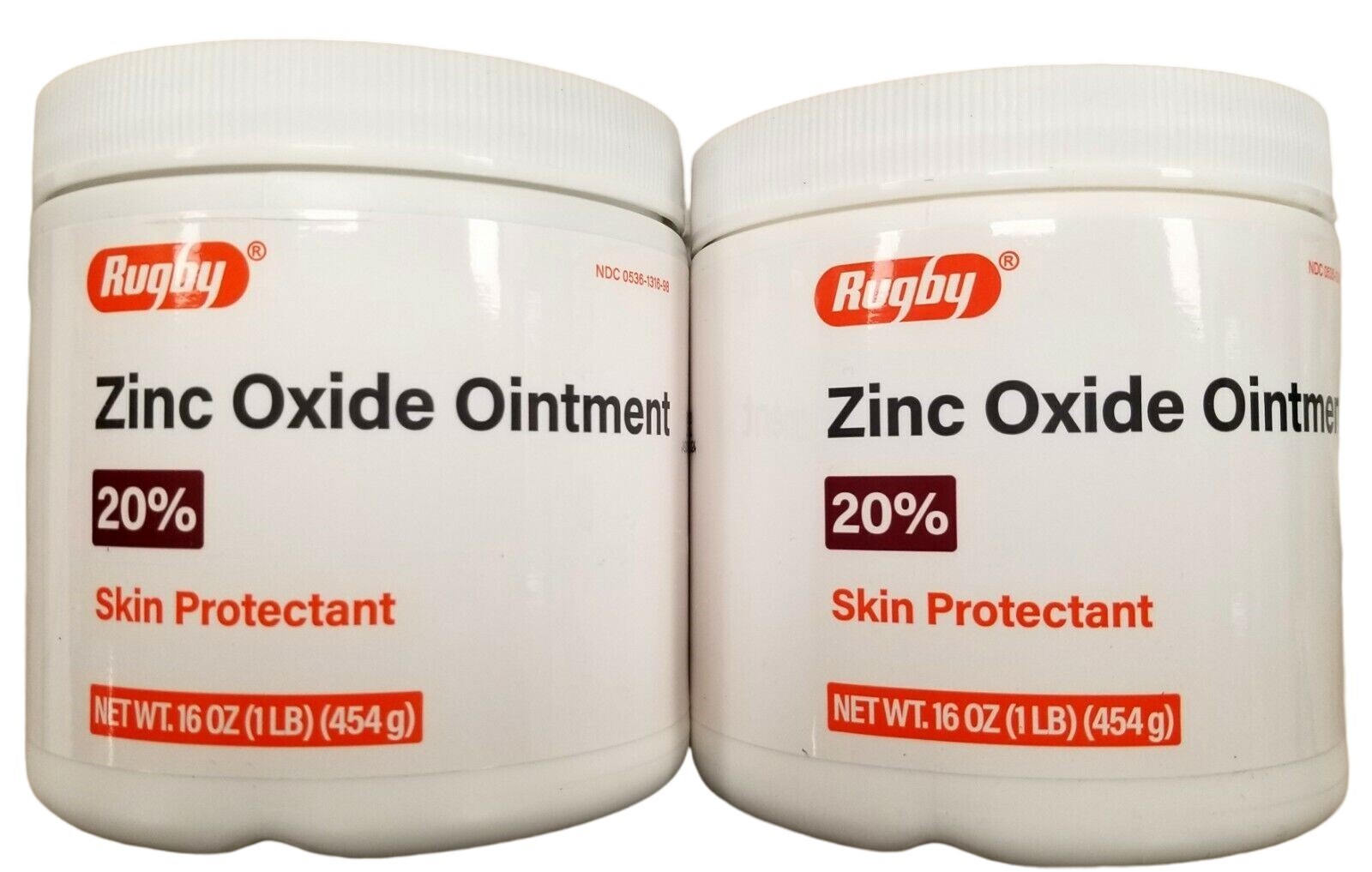 Rugby Zinc Oxide Ointment 20 1 lb jar ( 2 pack ) PHARMACY FRESH