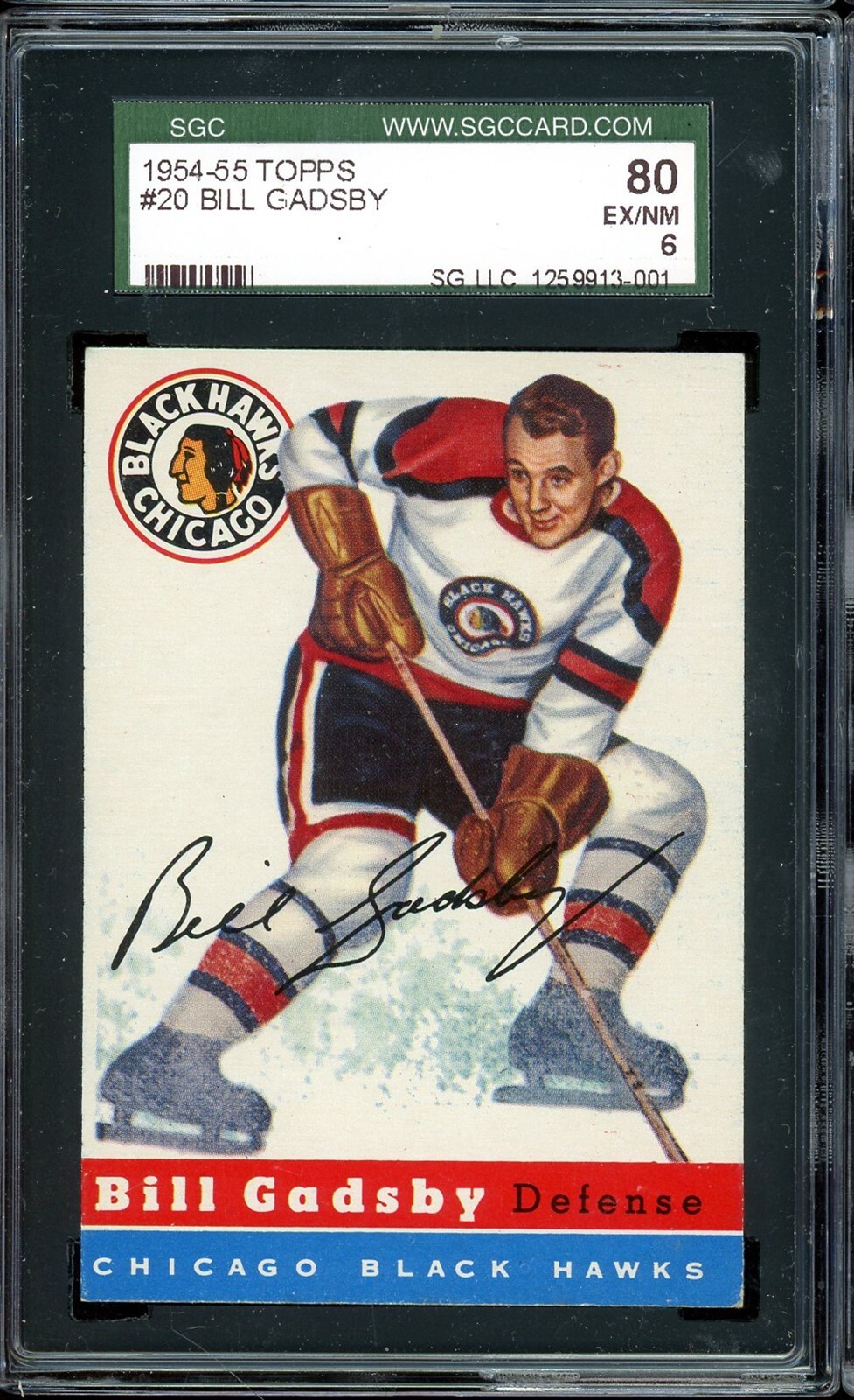Bill Gadsby #20 Hockey Cards 1954 Topps trading card — raw and PSA graded price guide