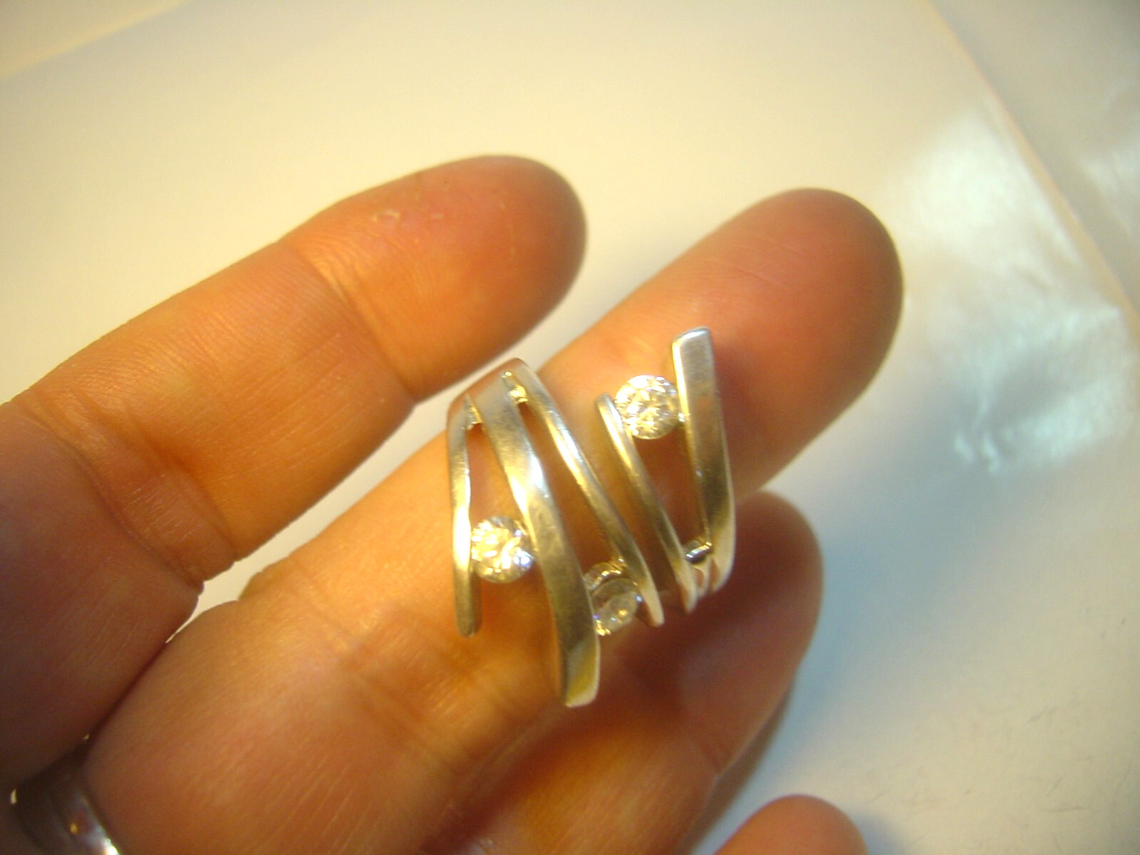 Vintage Solid thick Silver Ring-Stunning chunky d… - image 11