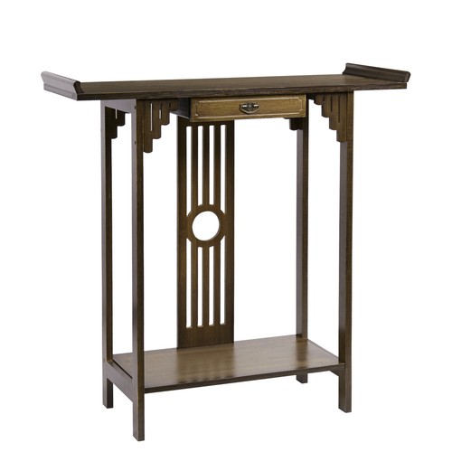 Industrial Rustic Console Table Hallway Entryway Side Table Accent Storage Shelf - Picture 8 of 12