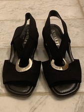 Amalfi By Rangoni sandali donna 5 peephole Bartali nero elegante scarpa plateau