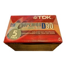 TDK Superior Normal Bias D90 IEC I / Type I Lot 5 New Sealed Audio Cassettes 