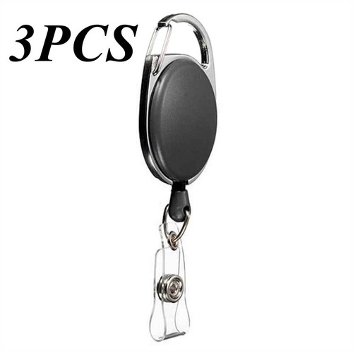 UP 9X Retractable Badge Holder Reel ID Card Business Security Pull Key Tag Clip - Picture 13 of 15