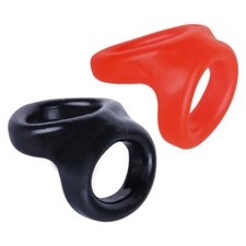 Male Dual Ring Men Scrotum Testicle Squeeze Ring Stretcher Enhancer Delay Ball